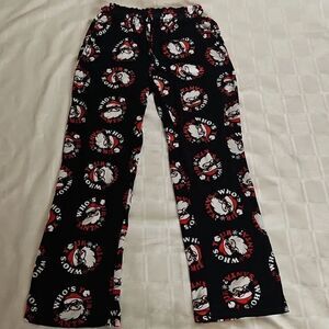 MAD Engine Women's Polyester Christmas PJ Bottom Small Black & Red